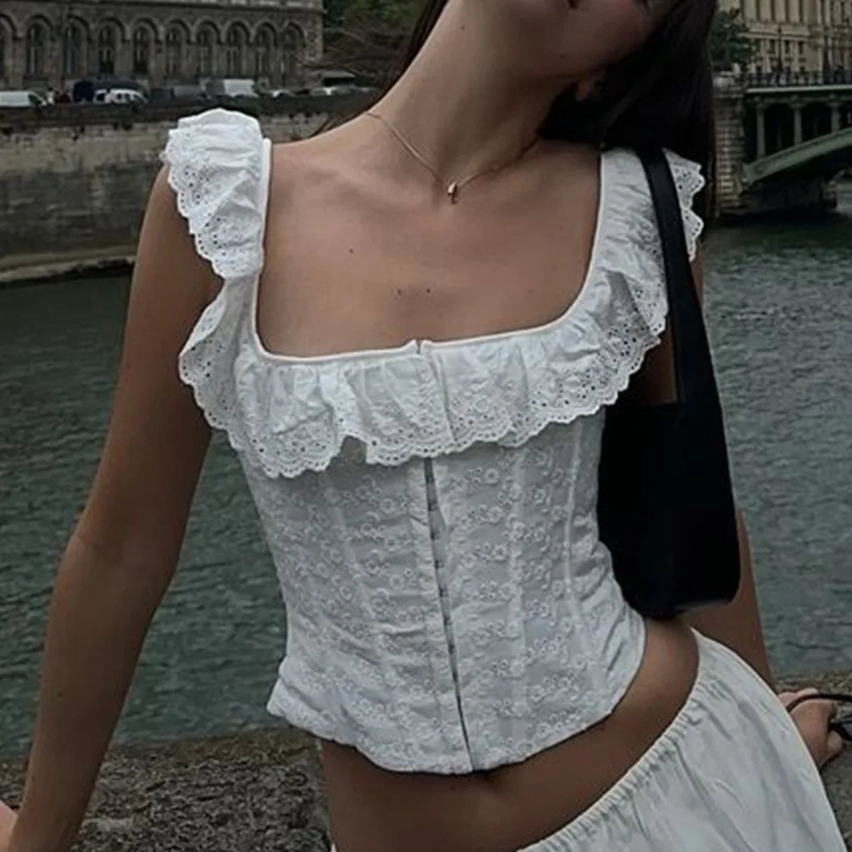 SUMMER LACE RUFFLE CORSET