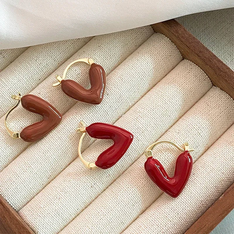 ENAMEL HEART EARRINGS
