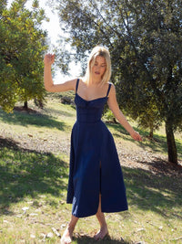 LACE UP MIDI SUNDRESS