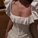 SUMMER LACE RUFFLE CORSET