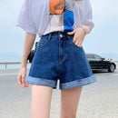 WIDE LEG DENIM SHORTS