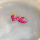 ENAMEL HEART EARRINGS