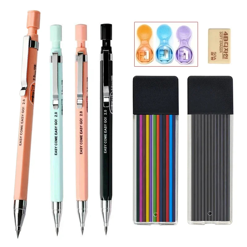 MECHANICAL PENCIL SET – 3 COLORS WITH SHARPENER