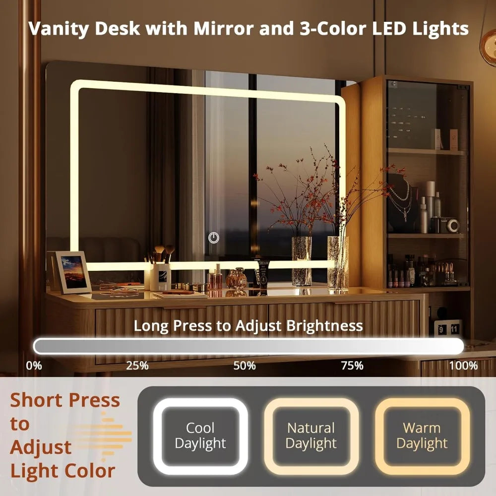 GLOWGLASS VANITY DESK
