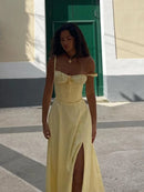 LACE UP MIDI SUNDRESS