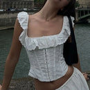 SUMMER LACE RUFFLE CORSET