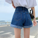 WIDE LEG DENIM SHORTS