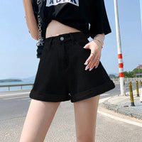 WIDE LEG DENIM SHORTS