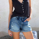 WOMEN'S HIGH WAISTED DISTRESSED JEAN SHORTS